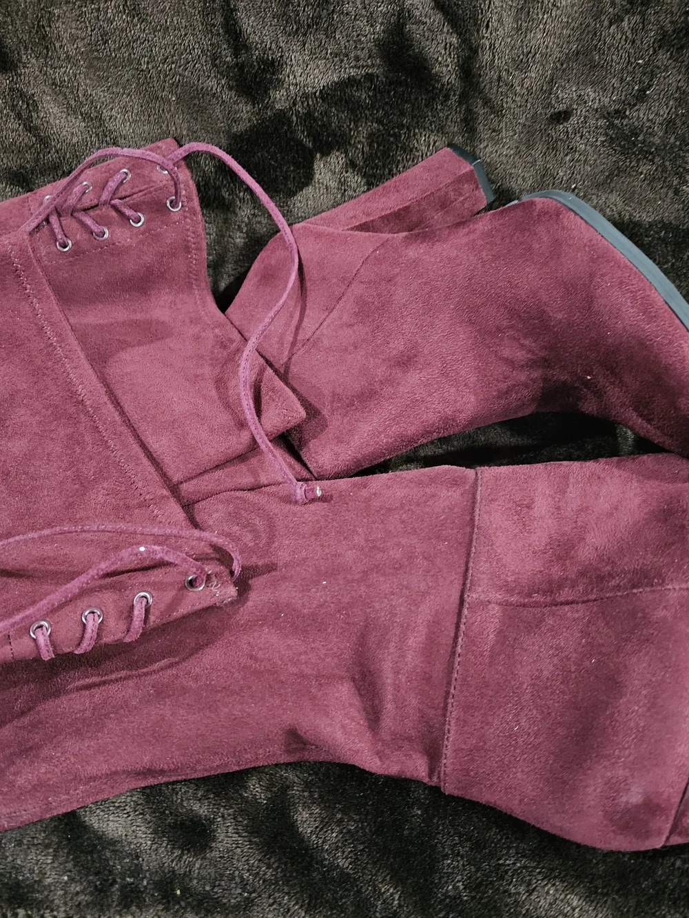 Vince Camuto Over-the-Knee Suede Boots in Burgundy